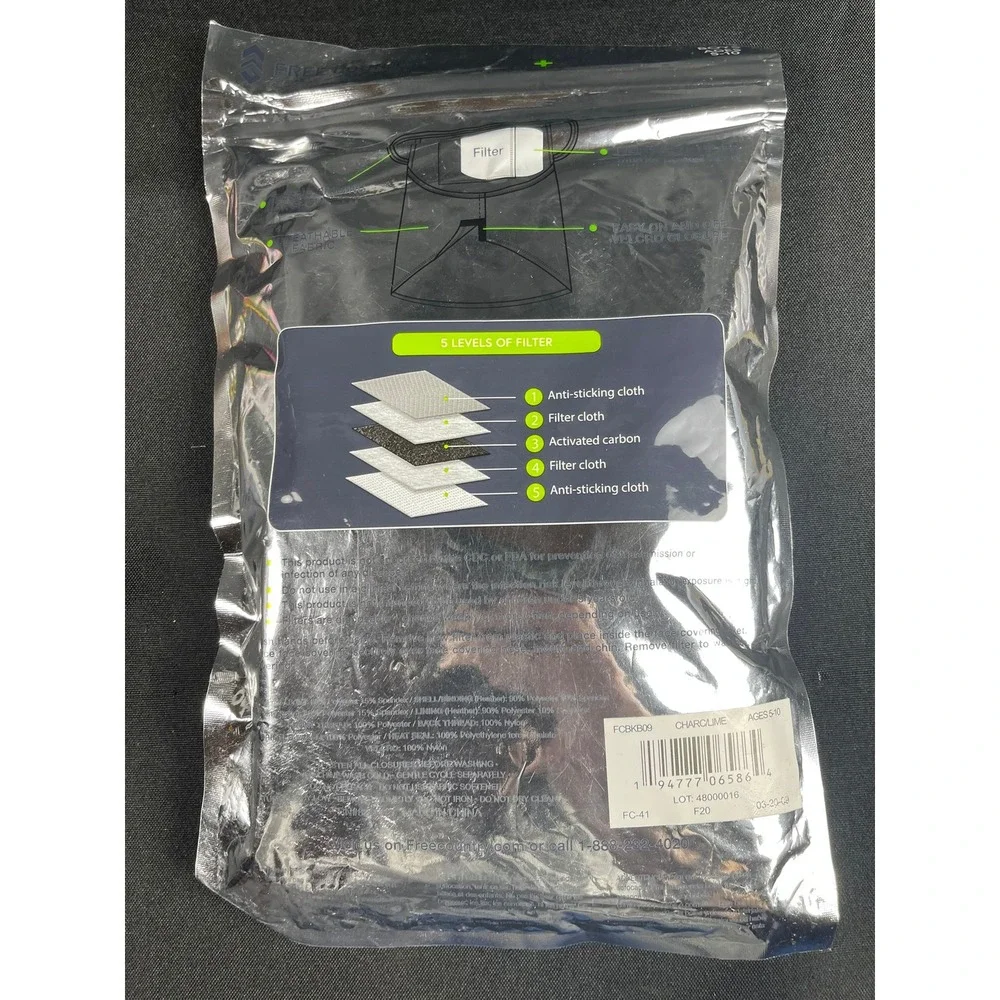 Free Country Boys' Neon Green Fashion Face Covering - 2 Pack + Filters